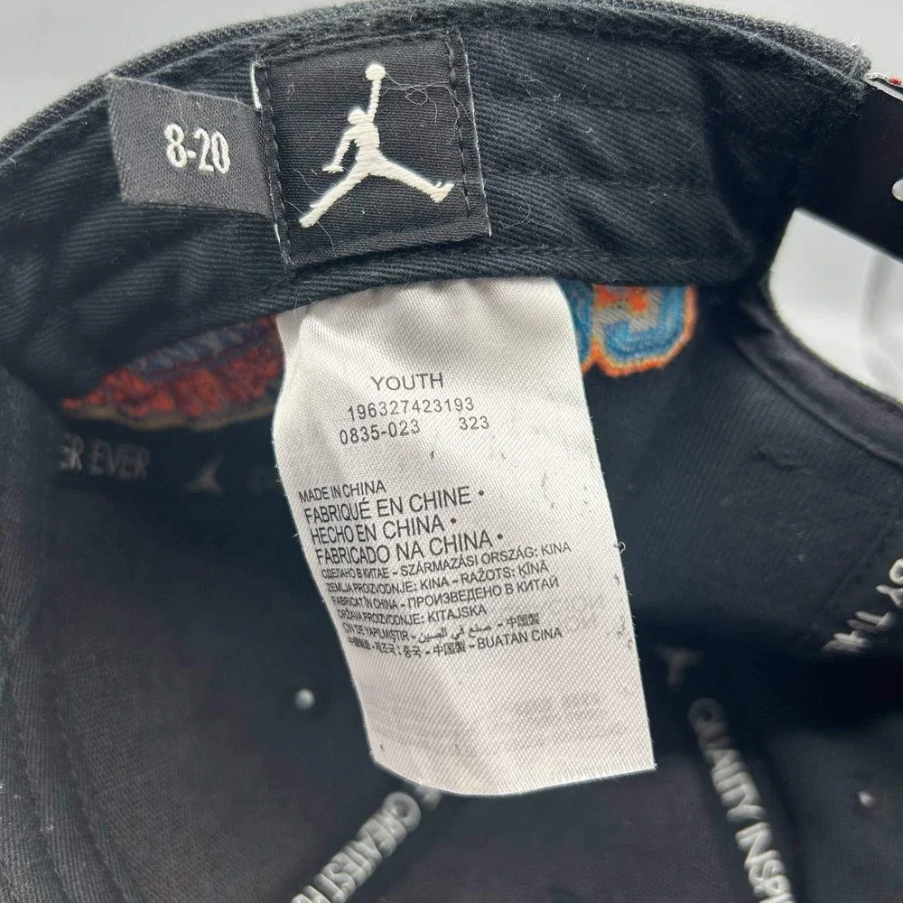 Air Jordan Hat‎ Youth Black Embroidered Jumpman Snap Back Cap